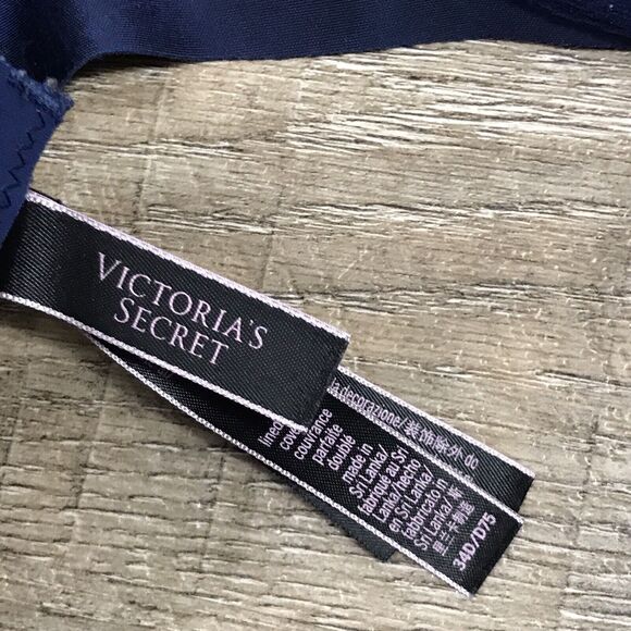 34D Victoria's Secret Women's Bra ~Blue ~ Adjustable Straps ~Underwired ~Push Up - Picture 5 of 7
